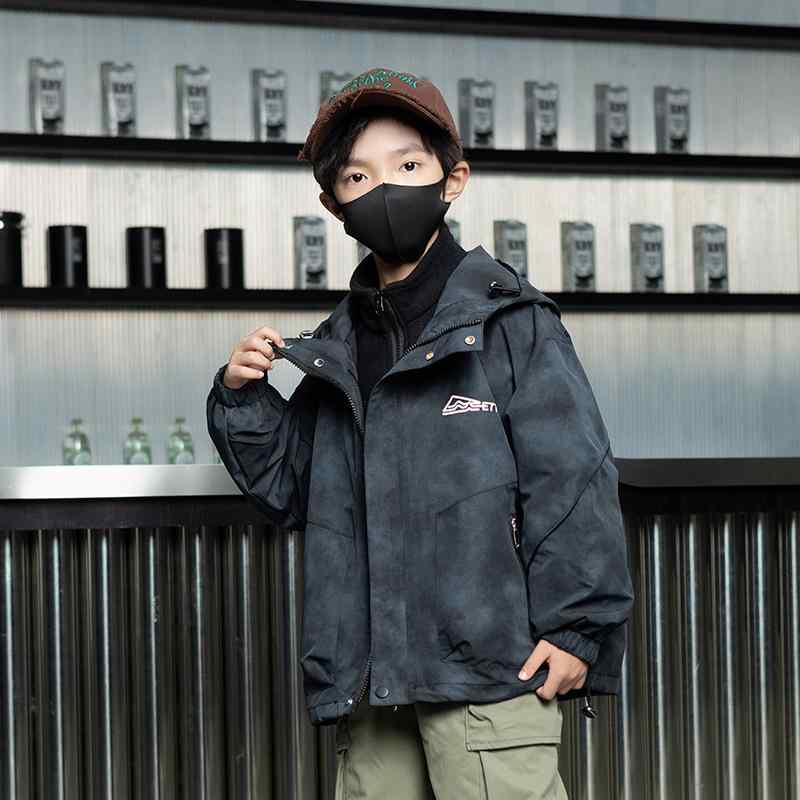 キッズ 衝鋒衣 取り外し可能 春秋 アウター 男の子 女の子 防風 撥水 ジャケット 子供 アウトドア ウェア