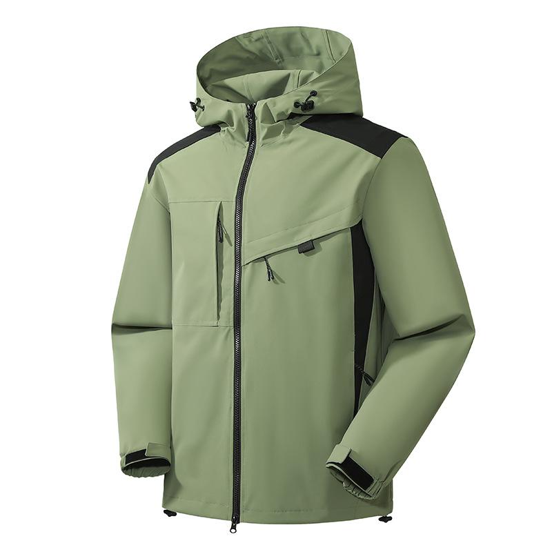 Rain Wear - マウンテンパーカー メンズ 防水 防風 ジャケット 登山服 アウター スポーツ アウトドア ウェア フード付き 黒 カーキ