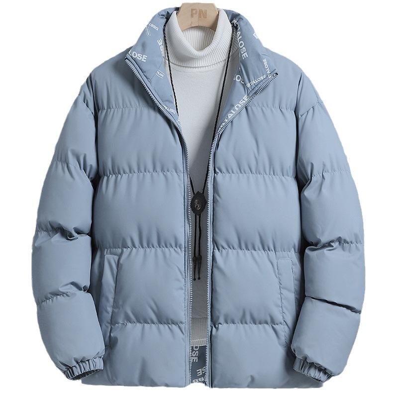 綿ジャケット メンズ 冬用 中綿 ジャンパー 厚手 ポリエステル ゆったり 無地 ブラック アイボリー コ..