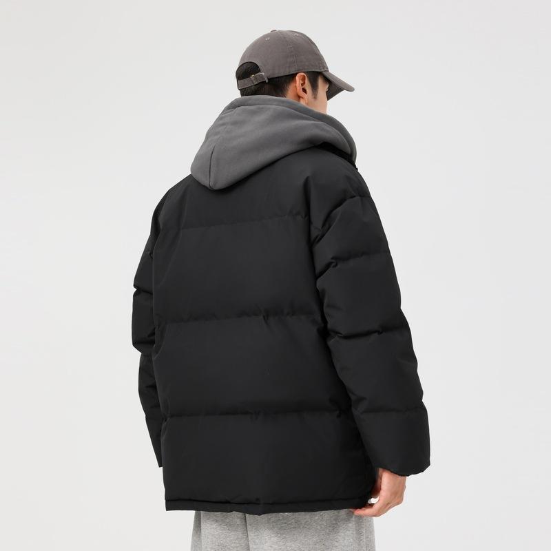 Rain Wear - 羽絨服 メンズ 防寒 アウター 冬用 暖かい フード付き カジュアル ゆったり 厚手 撥水 防風 黒 青 グレー