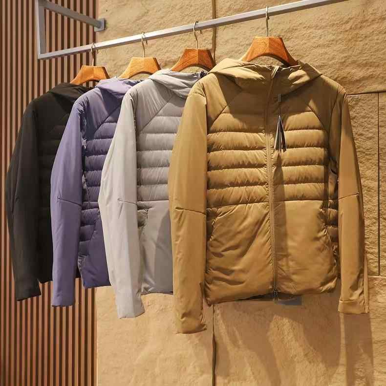 羽絨服 メンズ 男性用 ライトグレー ブラック カーキ ネイビー 防寒 防風 撥水 连帽 フード付き ポリエ..