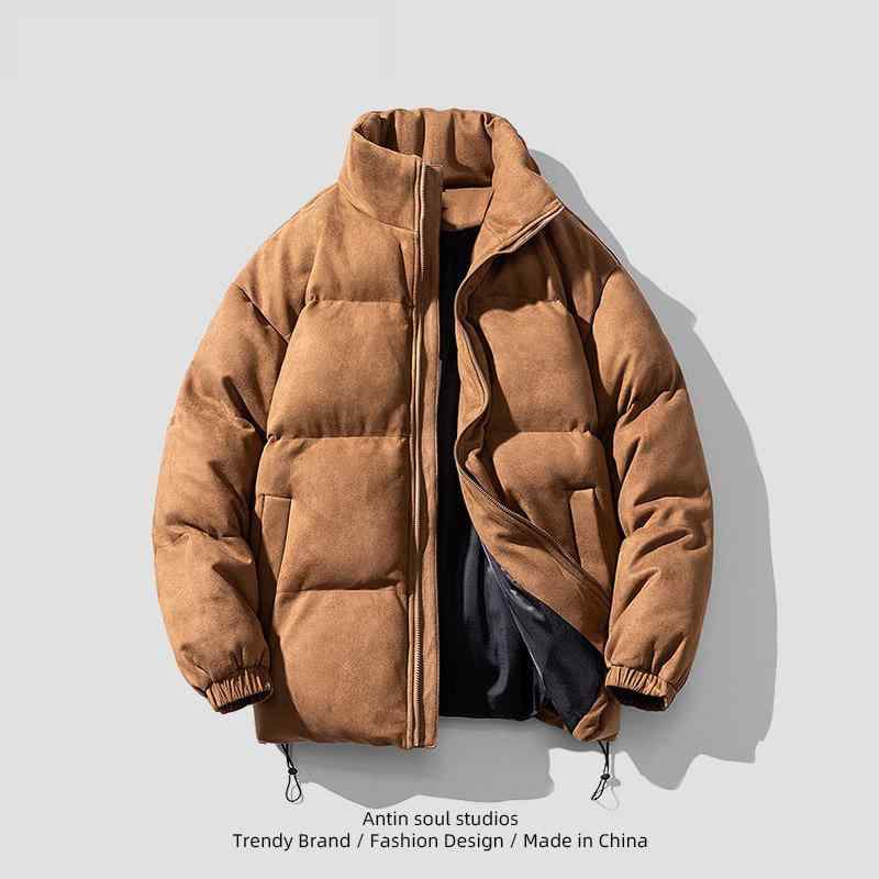 綿ジャケット メンズ アメリカンカジュアル レトロスタイル スタンドカラー 中綿ジャンパー ブルゾン ..