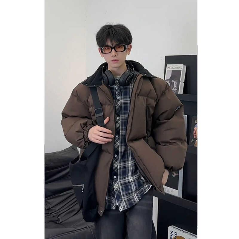 ダウンジャケット メンズ 男性用 立襟 秋冬 防寒 厚手 作業着風 ワークウェア パン服 暖かい 伸縮性 耐..