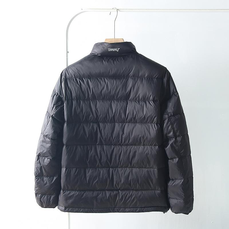 羽绒服 男性用 アウター ライトアウター 防寒着 秋冬 コーデュロイ 立襟 90% 白ガチョウ ダウン ブラック