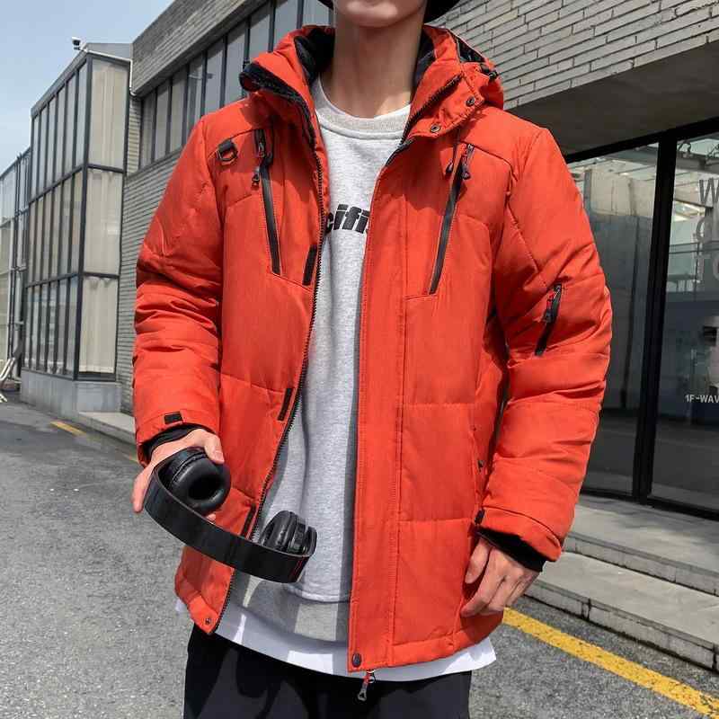 羽绒服 メンズ 男性用 ショート丈 多機能ジップアップ 防水 防寒 アウトドアウェア 秋冬 ブラック グレー オレンジ系