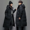 羽绒服 メンズ レディース ロング丈 ひざ丈 フード付き 白ダックダウン ゆったり 400-550g 詰め物 ポリエステル 通勤 スポーツ 秋冬 ...