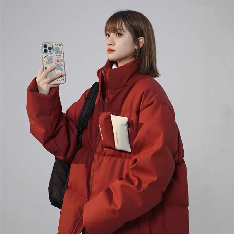 Rain Wear - ダウンジャケット メンズ 冬用 中綿 立襟 無地 厚手 防寒 暖かい ジャンパー アウター カジュアル スポーティー 黒 赤 白