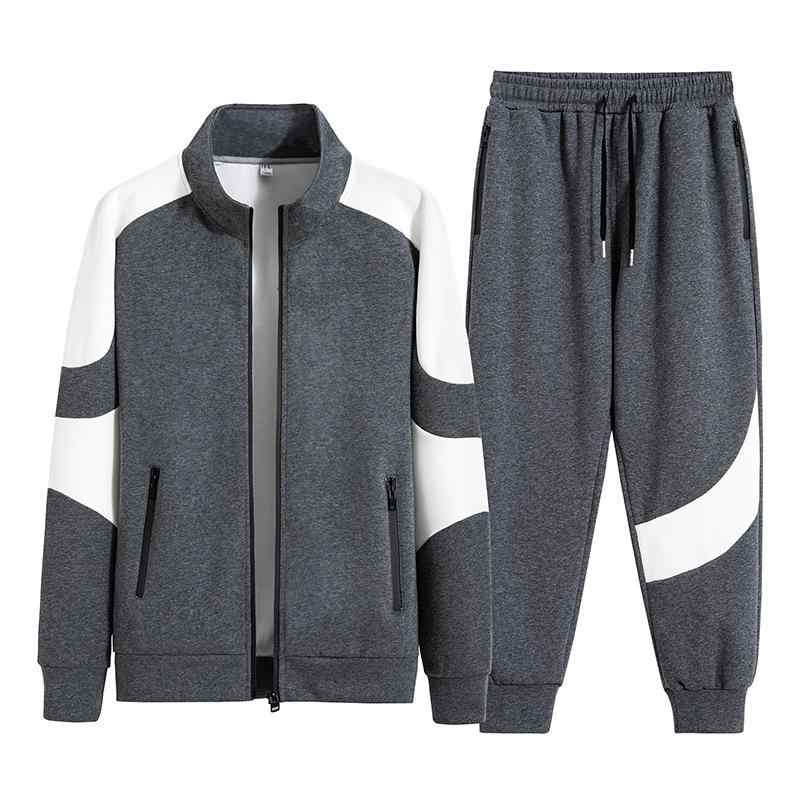 メンズ スウェット セットアップ 春秋 上下セット 長袖 パーカー & パンツ 綿 カジュアル 部屋着 ルームウェア スポーティ 白/グレー/黒(4)