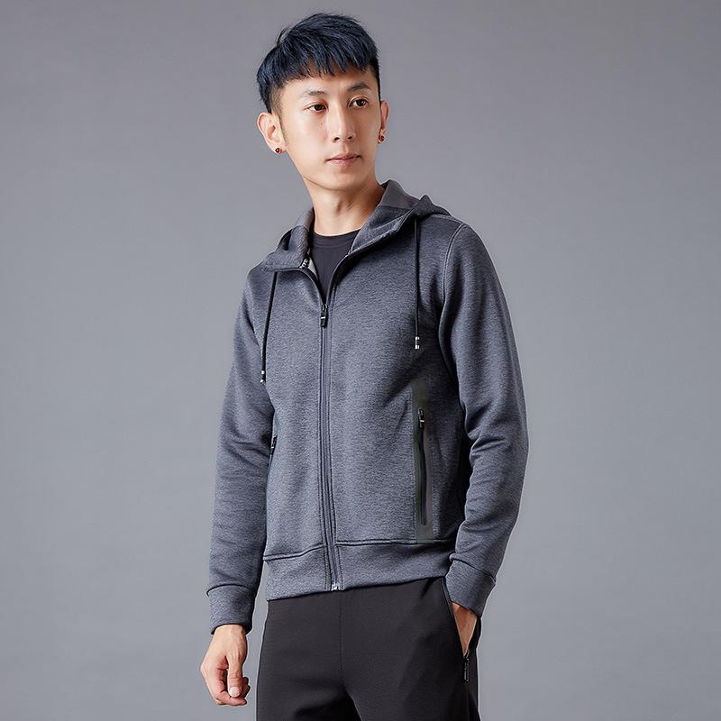 パーカー メンズ 男性用 長袖 スウェット 無地 フード付き ジップアップ 薄手 スポーツ トレーニング ウェア 部屋着 ルームウェア 春秋冬 グレー 湖グリーン ブルー