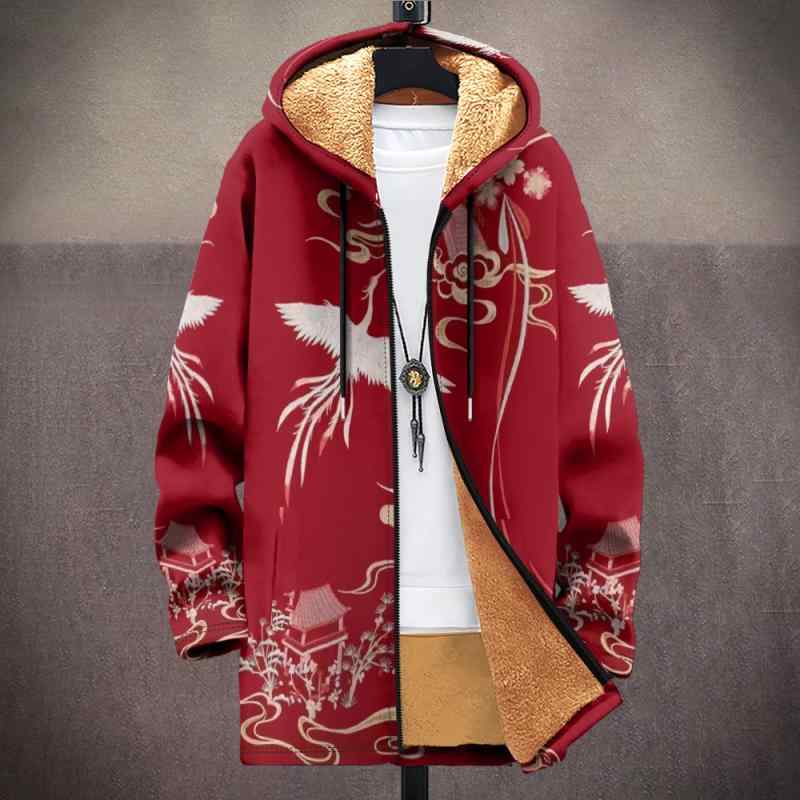 ジャケット メンズ 男性用 プリント ジップアップ パーカー 秋冬 ポリエステル カジュアル XS S M L XL 2XL 3XL 4XL