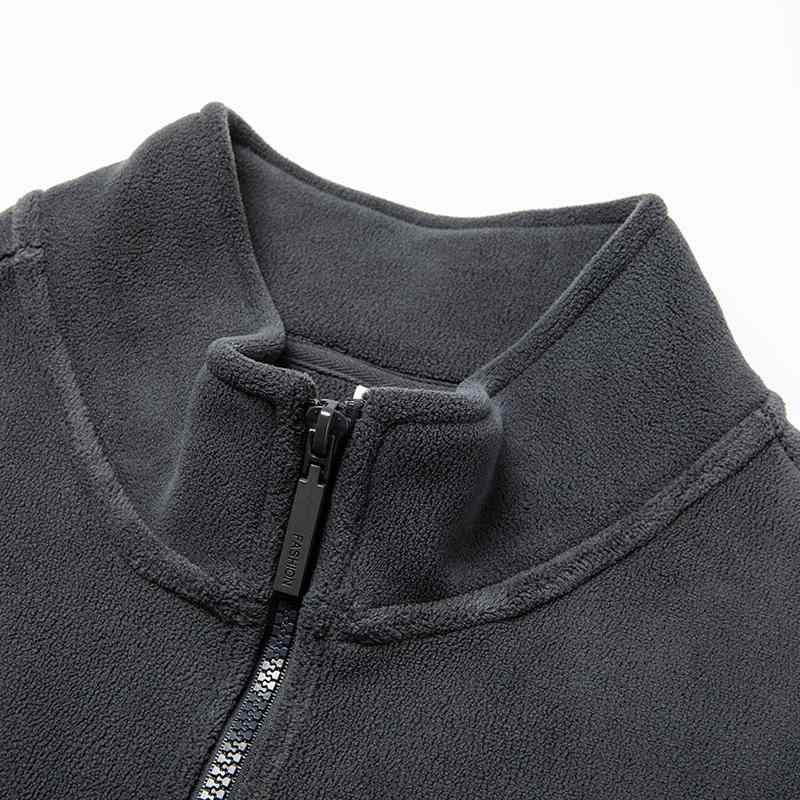 ジャケット メンズ 男性用 フリースジャケット 厚手 ジップアップ カーディガン スポーツウェア 秋冬 防寒 普段使い 中グレー ダークグレー グリーン ライトベージュ
