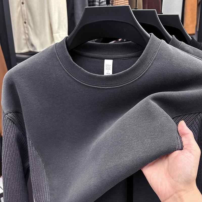 スウェット メンズ 男性用 トップス 長袖 切り替え コットン クルーネック 普段使い リラックス グレー ブラウン ブラック 秋・カテゴリ: トレーナー/スウェット・・対象: メンズ・袖丈: 長袖・ネックライン: クルーネック・柄: 無地・主な素材: 綿96%以上・生地: 綿・・フィット: ルーズ・ポケット: スリップポケット・色: グレー, ブラウングレー, ブラック・サイズ: M, L, XL, XXL, XXXL, XXXXL・年齢層: 成人・重さ: 約351～400g