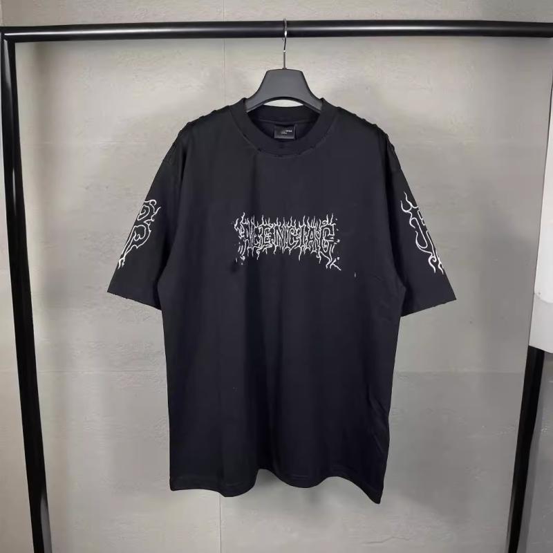 Tシャツ 男女兼用 コットン ロゴ プリント 半袖 ストリート 欧美風 ブラック ホワイト イエロー クルーネック カットソー