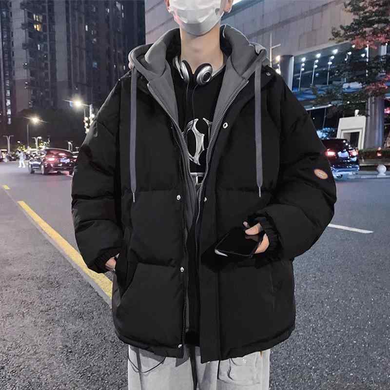 綿ジャケット メンズ 男性用 秋冬 暖かい 裏起毛 厚手 フード付き プルオーバー 防寒 普段使い アウター ジャンパー 黒 青 ベージュ ピンク系
