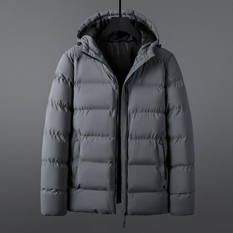 Rain Wear - メンズ 中綿ジャケット フード付き 厚手 防寒 暖か アウター ジャンパー 洗える ポリエステル 普段使い 部屋着 秋冬 グレー ブラック カーキ