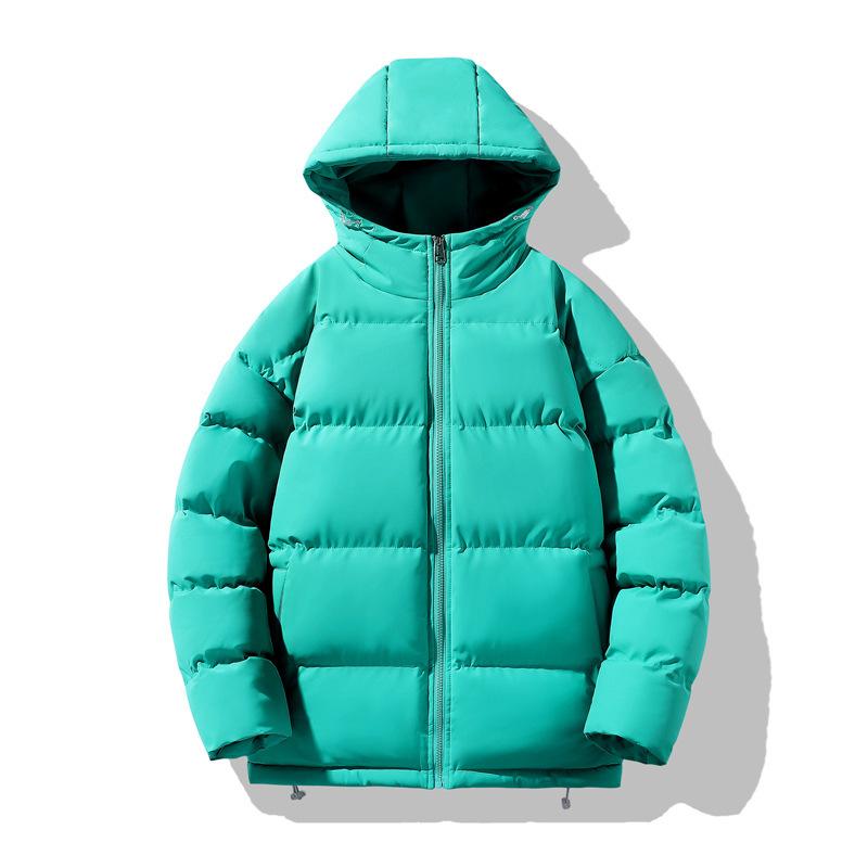 ダウンジャケット メンズ 無地 フード付き 秋冬 暖かい 防寒 ポリエステル 中綿ジャケット ブルゾン ジャンパー アウター カジュアル スタイル