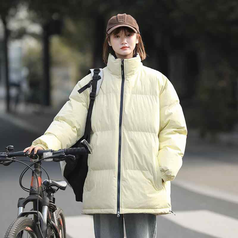 綿ジャケット メンズ 厚手 中綿 防寒 立襟 パデッドジャケット ゆったり ポリエステル 無地 イエロー 薄グレー ネイビー ピンク カーキ ブルー ブラック S M L XL 2L 3L 秋冬