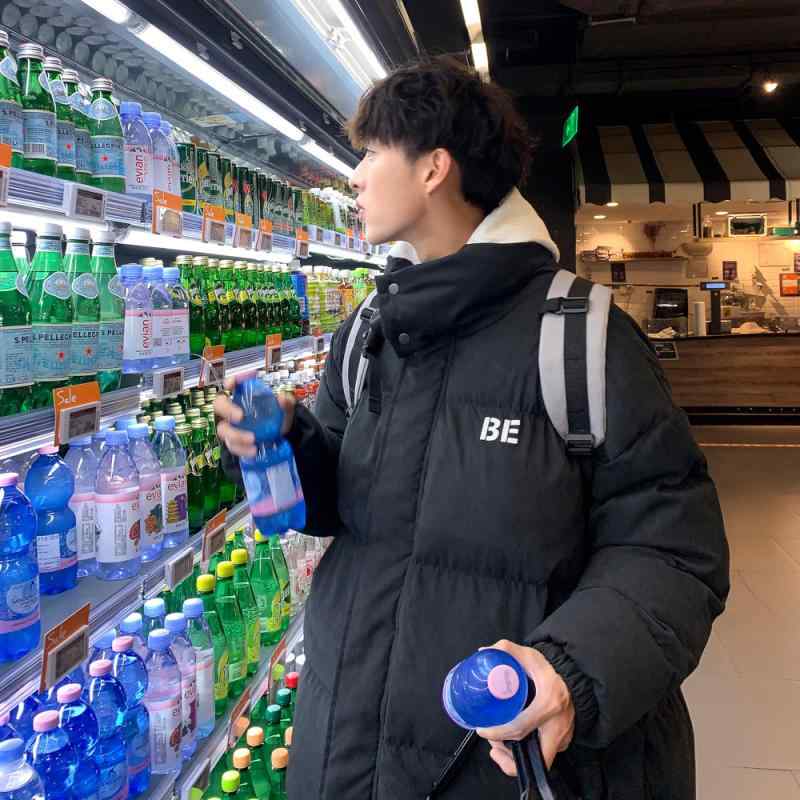 綿入りジャケット メンズ 立襟 冬 厚手 韓国 ゆったり ストリート 中綿入り ジャンパー 防寒 普段使い ポリエステル 緑 黒 青 アイボリー