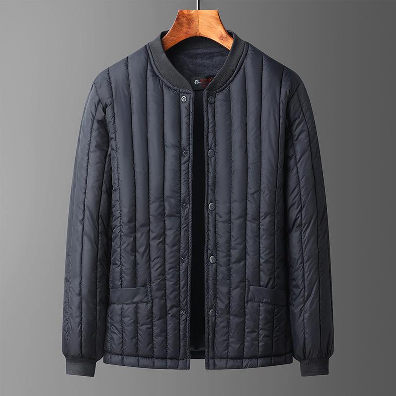 Rain Wear - 綿 ジャケット 男性用 防寒着 裏起毛 暖かい 父親 祖父 冬服 ゆったり 紺色 カーキ