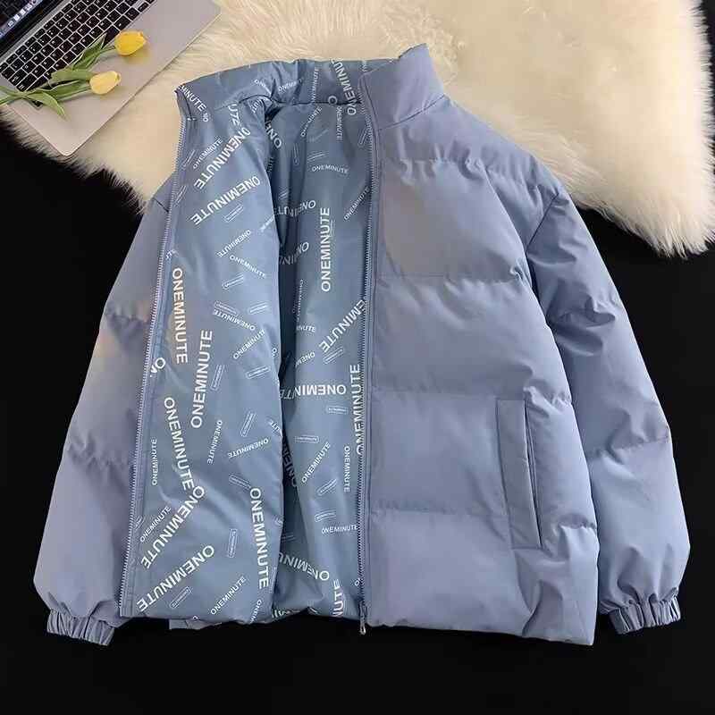 綿ジャケット メンズ リバーシブル スタンドカラー ポリエステル 裏起毛 ゆったりサイズ カーキ ブルー..