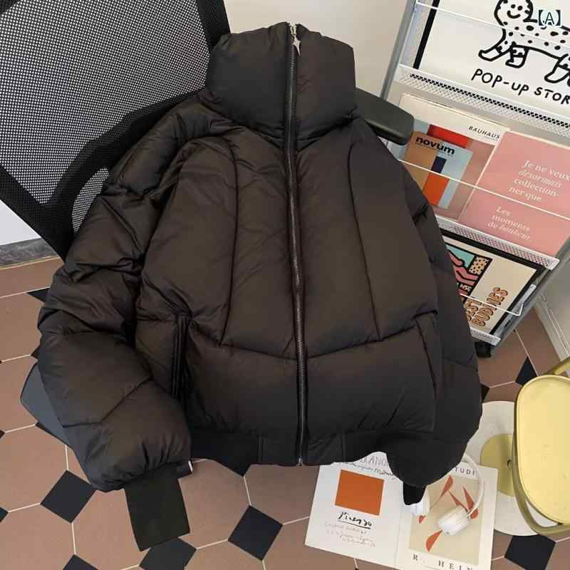 ダウンジャケット メンズ 男性用 冬 加厚 立襟 パデッドジャケット ショート丈 リ...