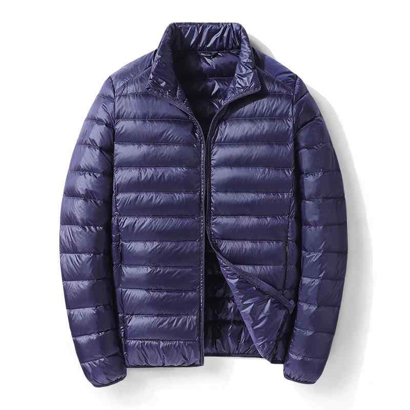 Rain Wear - 羽绒服 メンズ ライトアウター ショート丈 スタンドカラー 防風 防寒 保温性 秋冬 グレー ブラック ネイビー ワインレッド ブルー