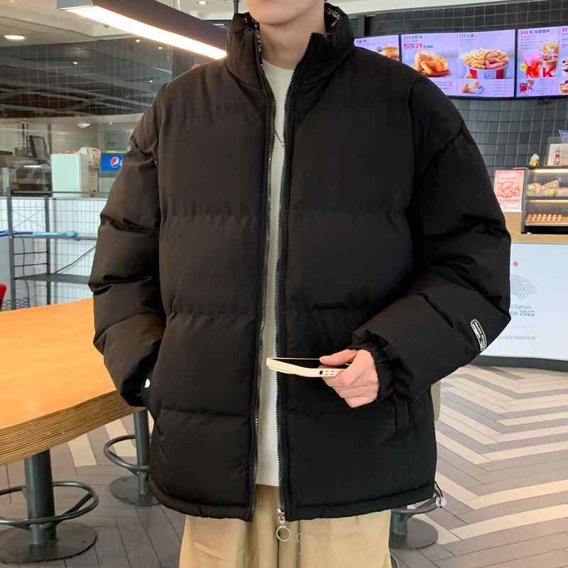 綿入りジャケット メンズ 冬用 厚手 防寒 立襟 コットン 混紡 アウター カジュアル スタイル 黒 青 ピンク系 無地・項目名: カテゴリ・値: 綿入れ/綿服・項目名: スタイル・値: 韓国版・項目名: 対象・値: 18-24歳・項目名: タイプ・値: プルオーバー・項目名: フィット・値: ルーズ・項目名: フロント・値: ジッパー・項目名: 中綿・値: ポリエステル繊維（ポリエステル）・項目名: フード・値: フードなし・項目名: 厚さ・値: 厚手・項目名: 柄・値: 無地・項目名: 素材・値: 綿・項目名: 裏地・値: スパンデックス30%・項目名: 生地・値: シェニール・項目名: シーン・値: カジュアル・項目名: 機能・値: 保温・項目名: 加工・値: アイロン不要・項目名: ディテール・値: プリント・項目名: ポケット・値: サイドシームポケット・項目名: 裾・値: ストレート・項目名: 着丈・値: 普通 (50cm超～65cm以下)・項目名: 襟・値: 立ち襟・項目名: 対象年齢・値: 成人・項目名: 対象・値: 男性・項目名: 色・値: ブラック, ミストブルー, ピンク, カラーブルー・項目名: サイズ・値: M, L, XL, 2XL, 3XL, 4XL, 5XL・項目名: 中綿量・値: 80g