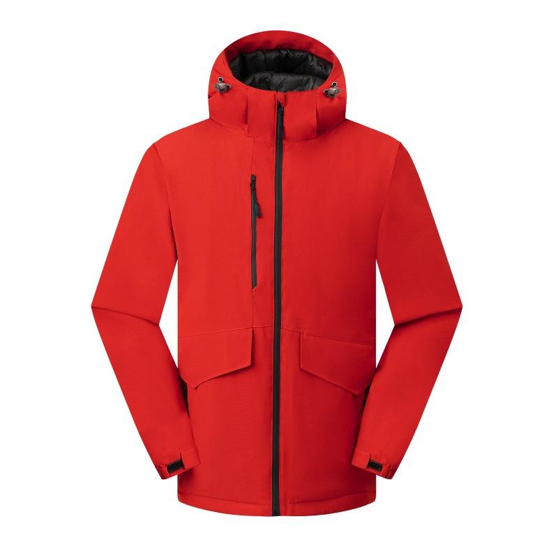 Rain Wear - マウンテンパーカー メンズ 防寒 防風 防水 登山ウェア アウトドア ウェア 秋冬 厚手 撥水 ジャケット ブルゾン アウター 男性用 ブラック レッド ベージュ グレー ネイビー 大きいサイズ