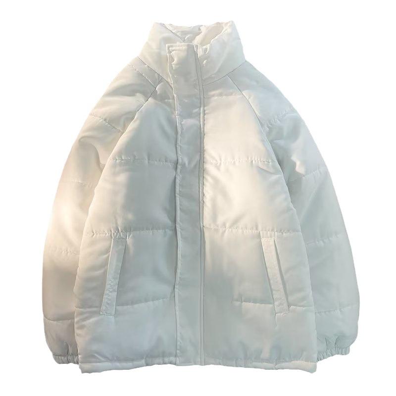 Rain Wear - ジャケット メンズ 中綿 スタンドカラー 無地 ポリエステル 防寒 暖かい 秋冬 ホワイト ブラック グリーン オレンジ M L XL XXL