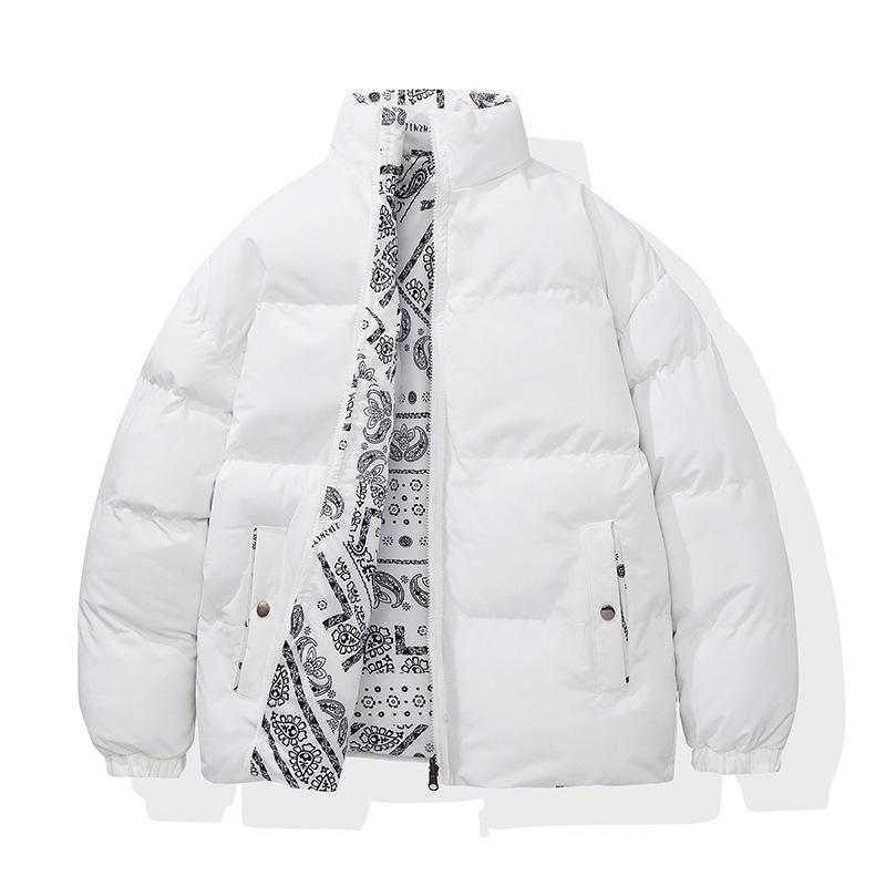 Rain Wear - ダウンジャケット メンズ アウター 冬用 中綿 厚手 スタンドカラー 迷彩柄 ポリエステル 黒 白 青 水色 カーキ 大サイズ