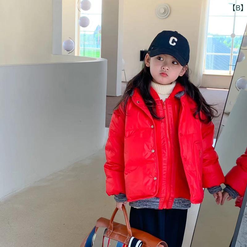 子供服 ダウンジャケット セットアップ 男女兼用 ベビー服 冬服 厚手 アウター 防寒 100cm 110cm 120cm 130cm 140cm かわいい 柔らかい 潮風 ポリエステル 無地 フード付き ブラック レッド アイボリー 向日葵色 3