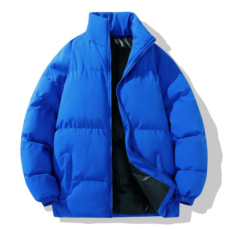 Rain Wear - 綿ジャケット メンズ 男性用 防寒 立襟 大きいサイズ ゆったりサイズ 無地 ポリエステル 秋冬 ブラック ホワイト カーキ グリーン ピンク ブルー系