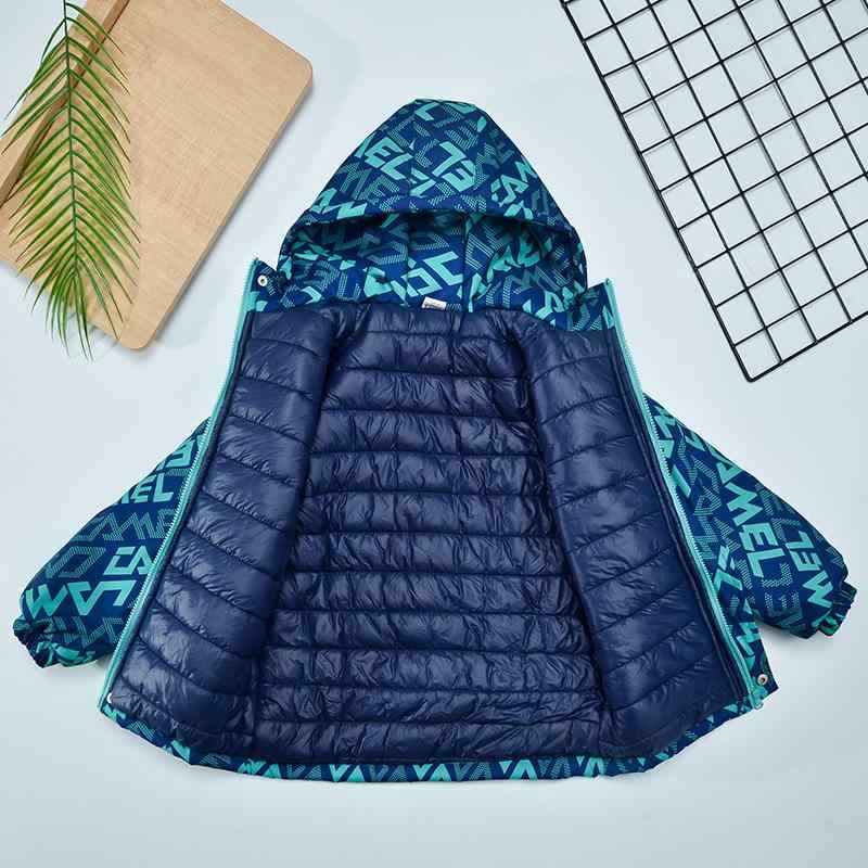Rain Wear - 子供服 アウター 男の子 中綿ジャケット コート キッズ 防寒 迷彩柄 無地 スポーツ 秋冬 緑 青