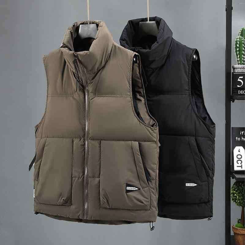 メンズ ダウンベスト 男性用 中綿 ベスト チョッキ アウター 防寒着 秋冬 スリムフィット 無地 立ち襟 ..
