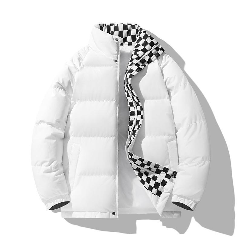 綿入れ メンズ 港風 チェック柄 裏ボア ジャケット 男性用 防寒着 暖か ジャンパー アウター 秋冬 ブラ..