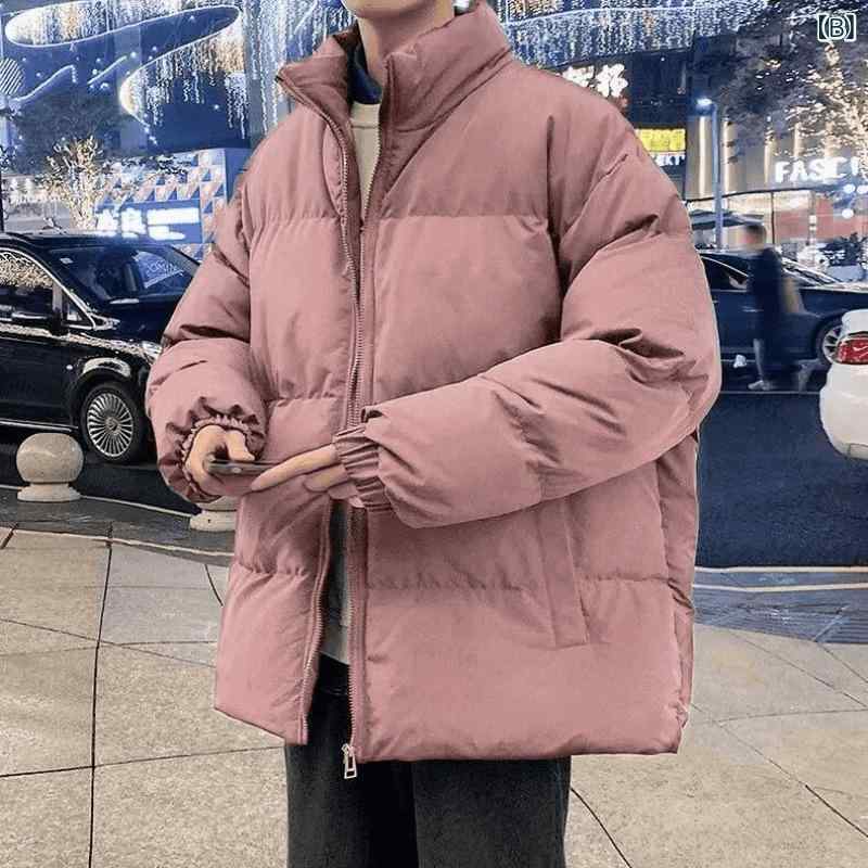 綿ジャケット メンズ 男性用 中綿 防寒 立襟 撥水加工 暖かい ブラック ピンク系 ...