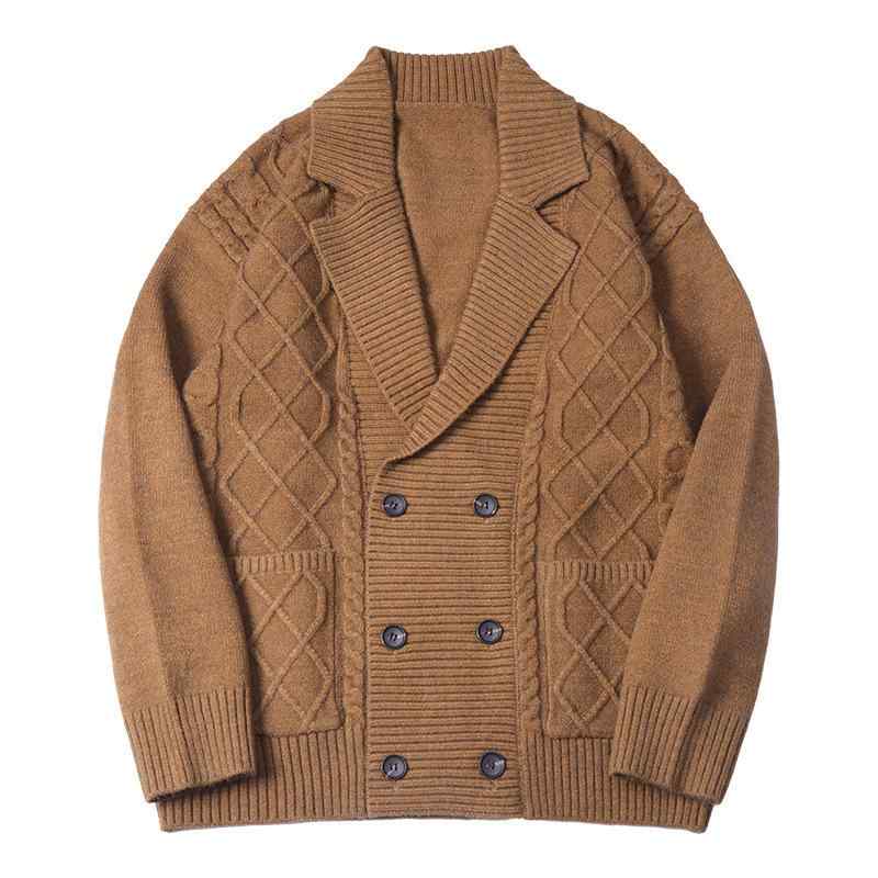 ニット カーディガン メンズ 紳士服 Vネック 厚手 スリムフィット 提花 ブリティッシュスタイル 杢調 ..