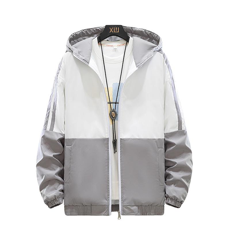 Rain Wear - 綿ジャケット メンズ カジュアル 防寒着 裏起毛 厚手 ショート丈 ブルゾン 配色 ポリエステル ブラック イエロー グレー ブルー レッド 春秋