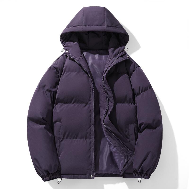 Rain Wear - ダウンジャケット メンズ 男性用 フード付き 中綿 防寒着 秋冬 暖かい 大きいサイズ ゆったり ブラック ホワイト グレー グリーン カーキ ブルー ポリエステル