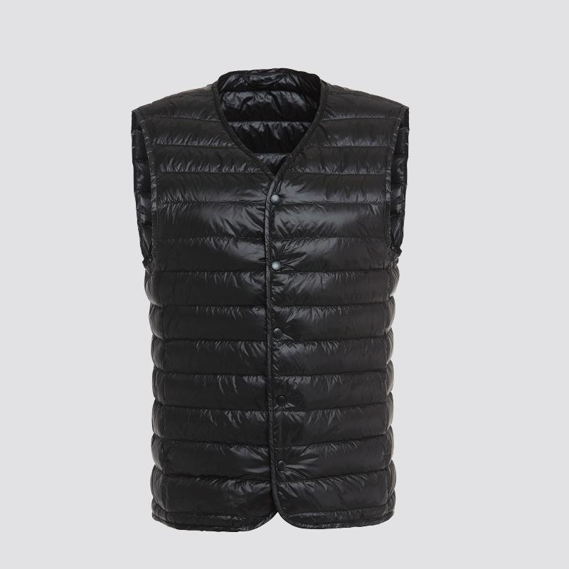 Rain Wear - ダウンベスト メンズ 男性用 Vネック ライトダウン 秋冬 薄手 チョッキ 宽松 普段使い アーミーグリーン グレー ワインレッド(x2)