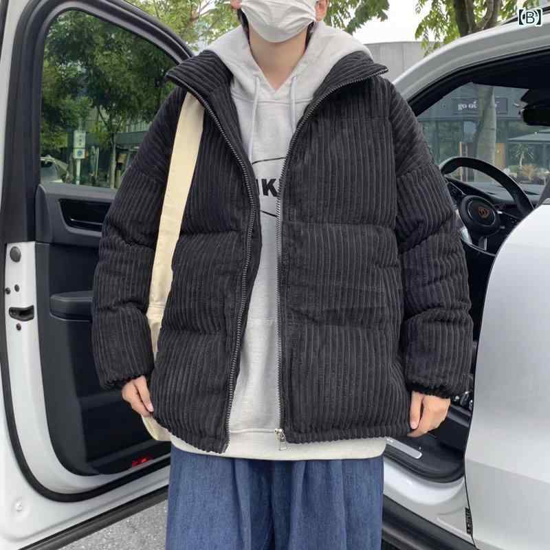 綿 ジャケット メンズ カジュアル 春秋冬 グレー 黒 ベージュ 茶色 ポリエステル ...