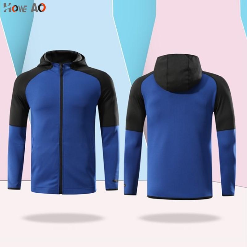 パーカー メンズ 男性用 ジップアップ スウェット トレーナー ジャケット アウター スポーツ ウェア ランニング 長袖 フード付き 部屋着 竹繊維 ポリエステル ブルー ブラック グレー(x2)