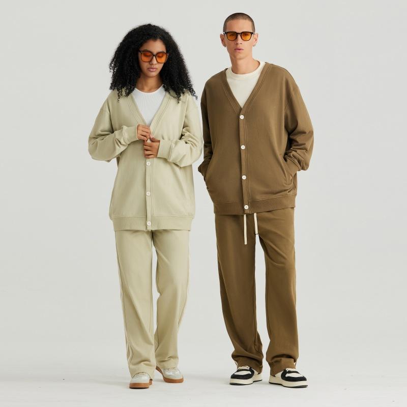 カーディガン メンズ ニット Vネック コットン 長袖 トップス 春秋 カジュアル 男性用 紳士服 無地 ブラック ホワイト グレー(x2)