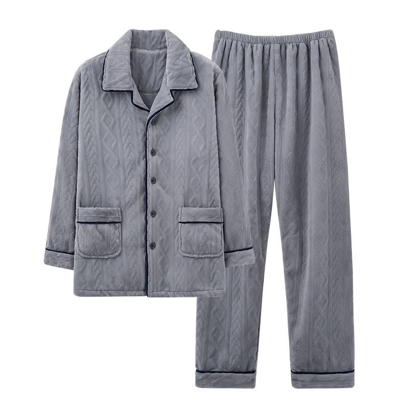 パジャマ メンズ 男性用 冬用 厚手 フランネル 春秋冬 長袖 長ズボン 上下セット 大きいサイズ 部屋着 ..
