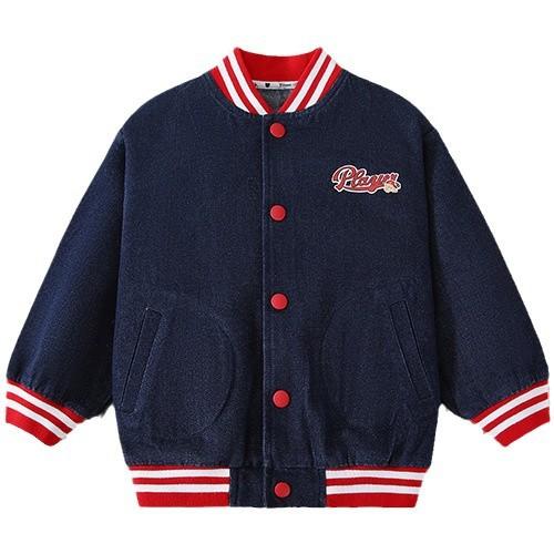 Wear - ジャケット キッズ 男の子 デニム 春秋 野球 アウター Gジャン 子供服 ボーイズ おしゃれ かわいい 110 120 130 140 150 160