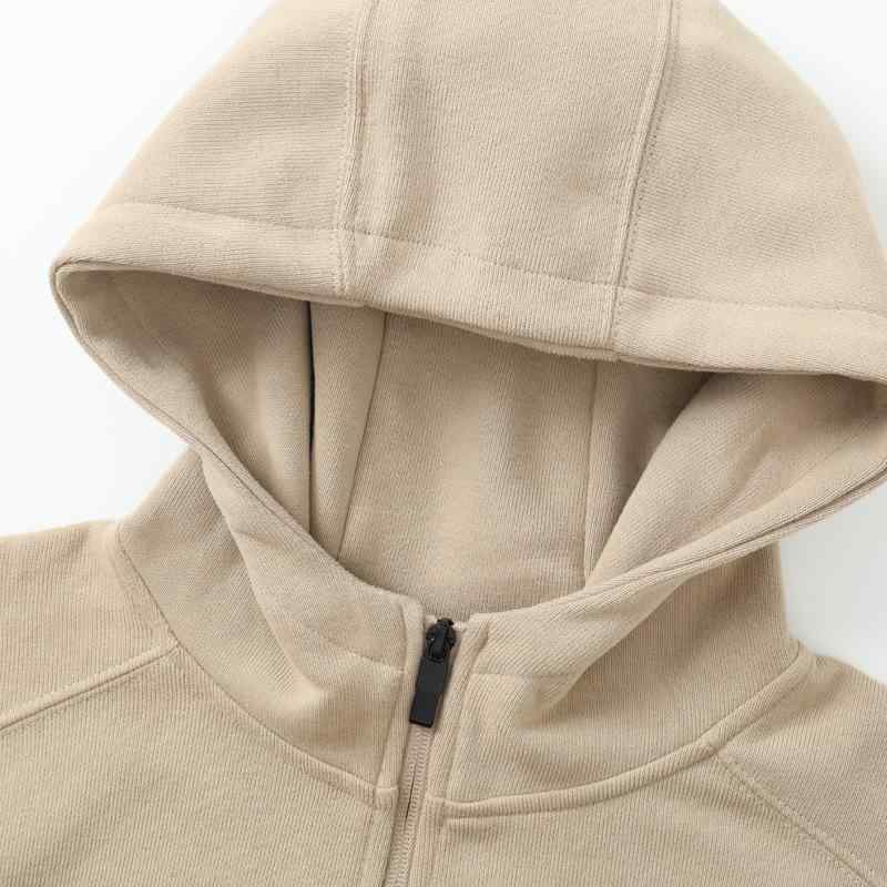 パーカー メンズ レディース ロゴプリント ジップアップ スウェット 綿 秋冬 アウター 杏色 ベージュ ..