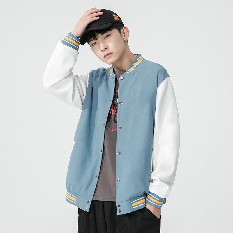 ジャケット メンズ 男性用 ブルゾン スタジアムジャンパー 野球 ベースボールスタイル ライトアウター スポーティー カジュアル 普段使い 秋冬 ポリエステル 無地(4)
