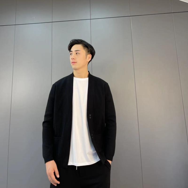 カーディガン メンズ ニット Vネック 男性用 トップス 長袖 無地 春秋 普段使い カジュアル 韓国 ゆったりサイズ グレー 黒 カーキ(x2)
