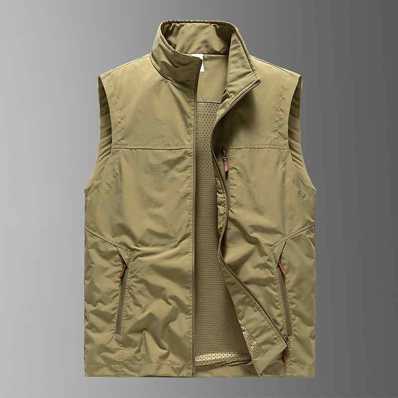 Rain Wear - メンズ アウトドア ワーク 釣りベスト ユーティリティベスト カジュアルベスト トップス 春秋 カーキ ブラック アーミーグリーン