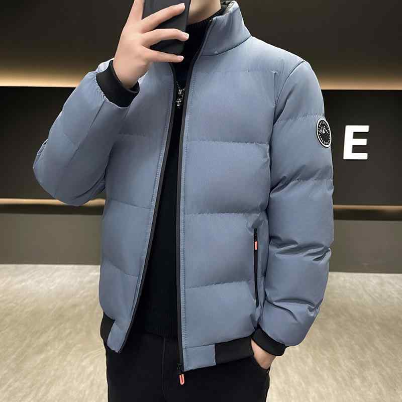 Rain Wear - 綿ジャケット メンズ 防寒着 スポーツスタイル スリムフィット スタンドカラー ウール ポリエステル ブラック ブルー オフホワイト